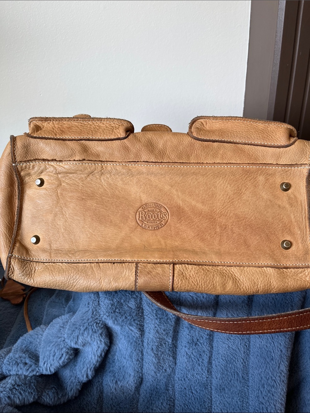 Roots Tan Leather Satchel Bag - Picture 13 of 14